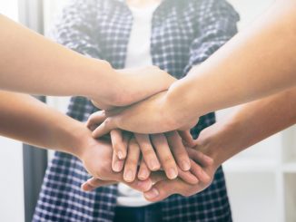 teamwork join hands support together concept